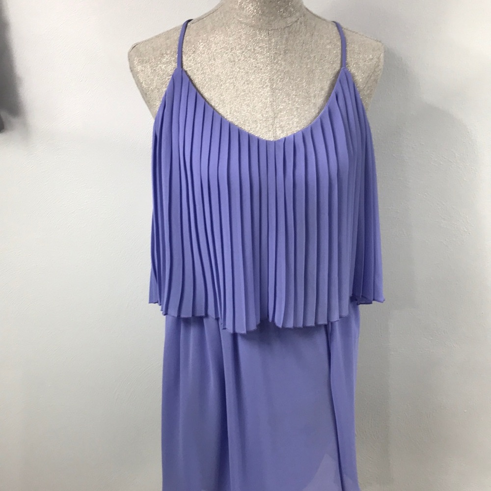 Von Maur blue lavender dress. Sheer top. Large